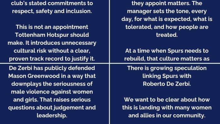 热刺三大球迷组织联名反对德泽尔比接任主帅